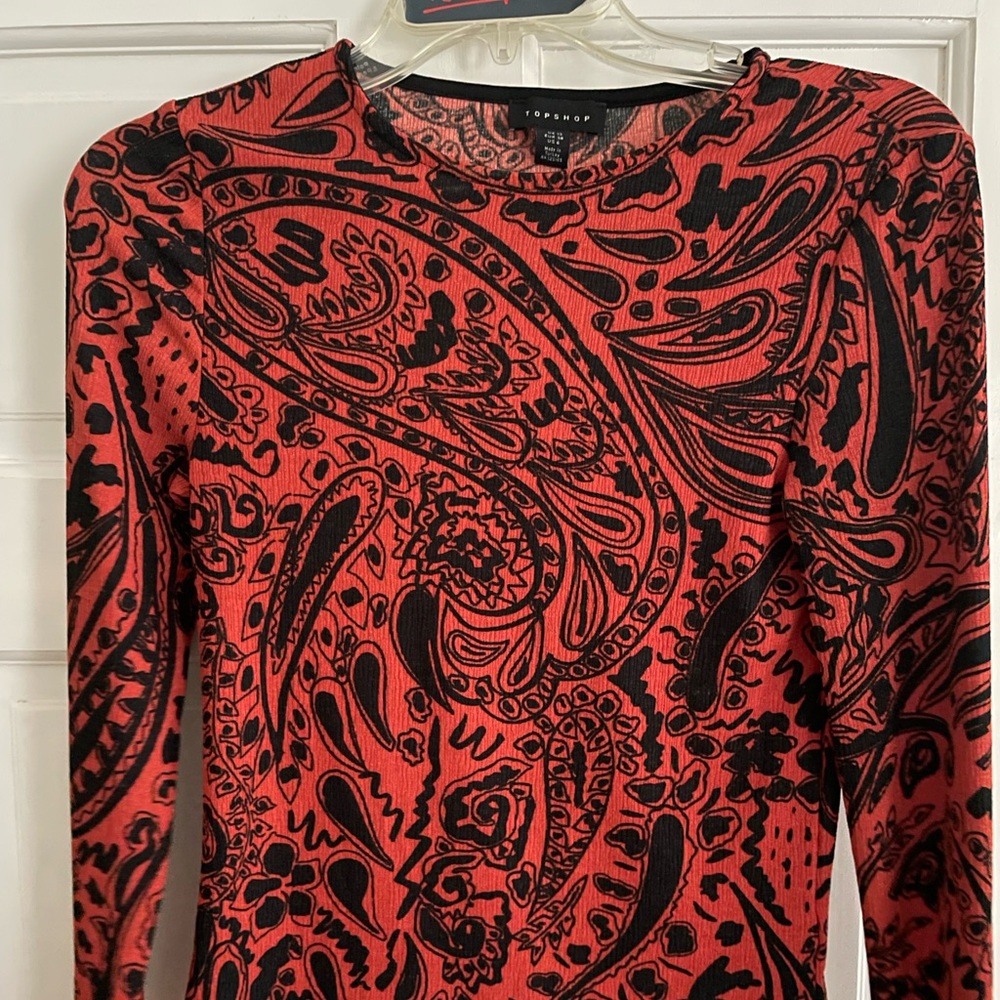 Top shop long sleeve pattern top
